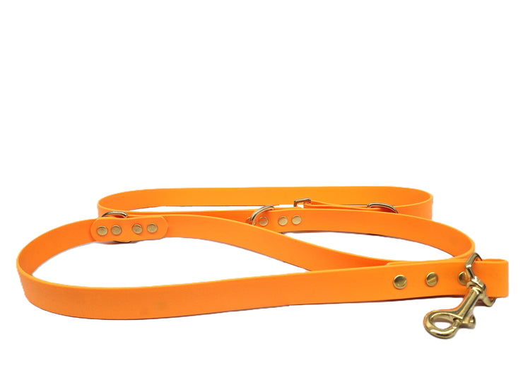 Tangerine Waterproof / Biothane Dog Training Lead Handmade in Yorkshire UK