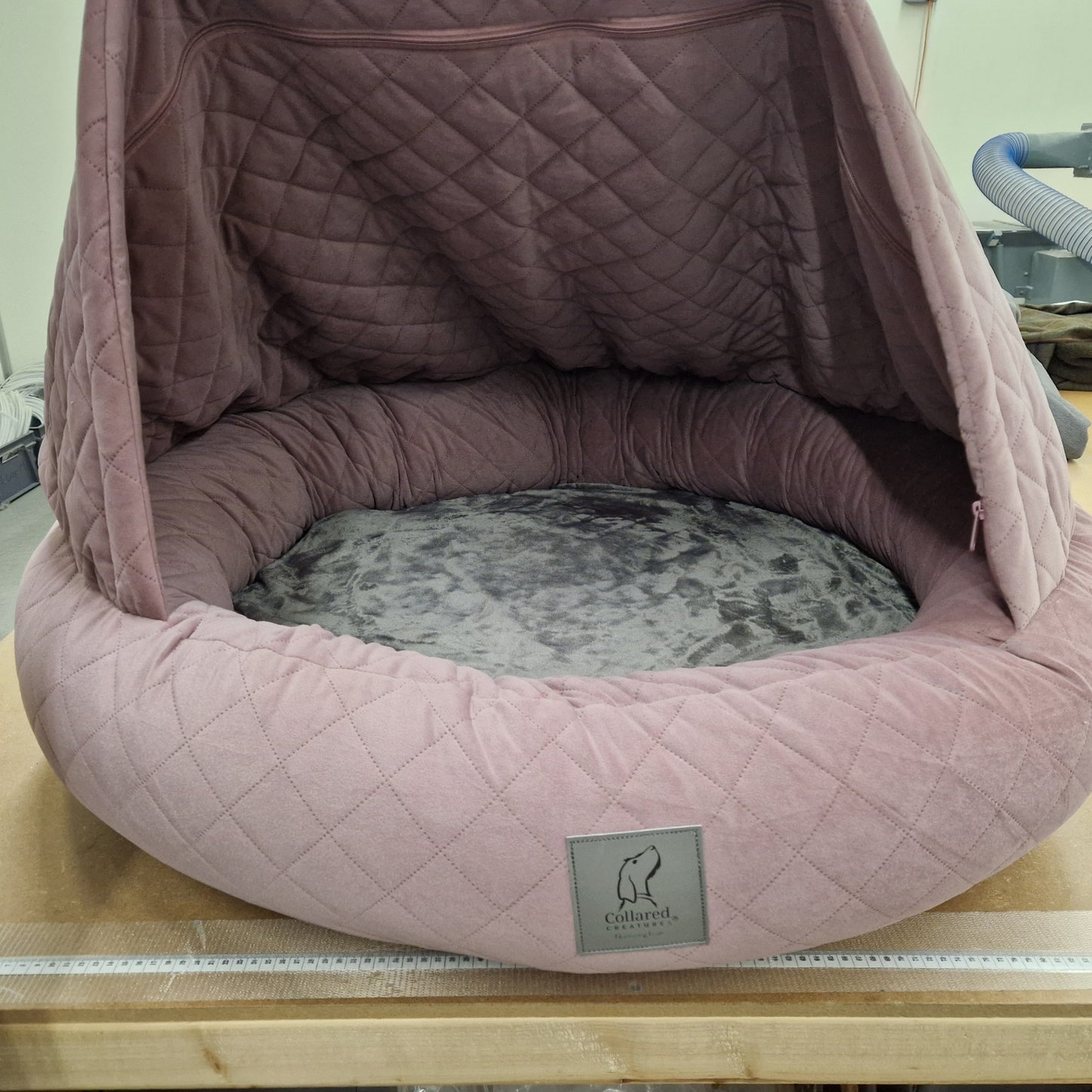 Large Dusky Pink Quilted Velour Deluxe Comfort Cocoon Dog Bed 30% OFF
