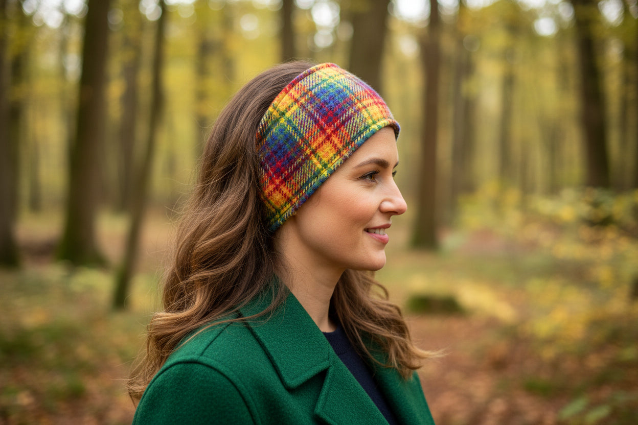 Heritage Rainbow check Tweed Dog Collar