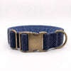 Extra Wide 38mm - Midnight Blue Harris Tweed Dog Collar