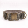 Extra Wide 38mm - Stone Check Harris Tweed Dog Collar