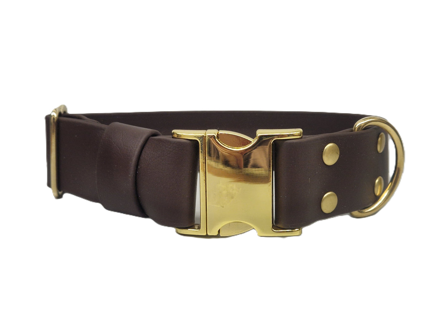 Dark Brown 38mm Wide Waterproof Biothane Metal Clasp Dog Collar