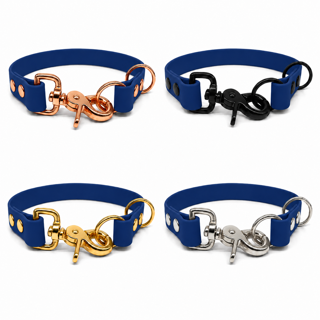 Navy Waterproof Biothane Slip Dog Collar