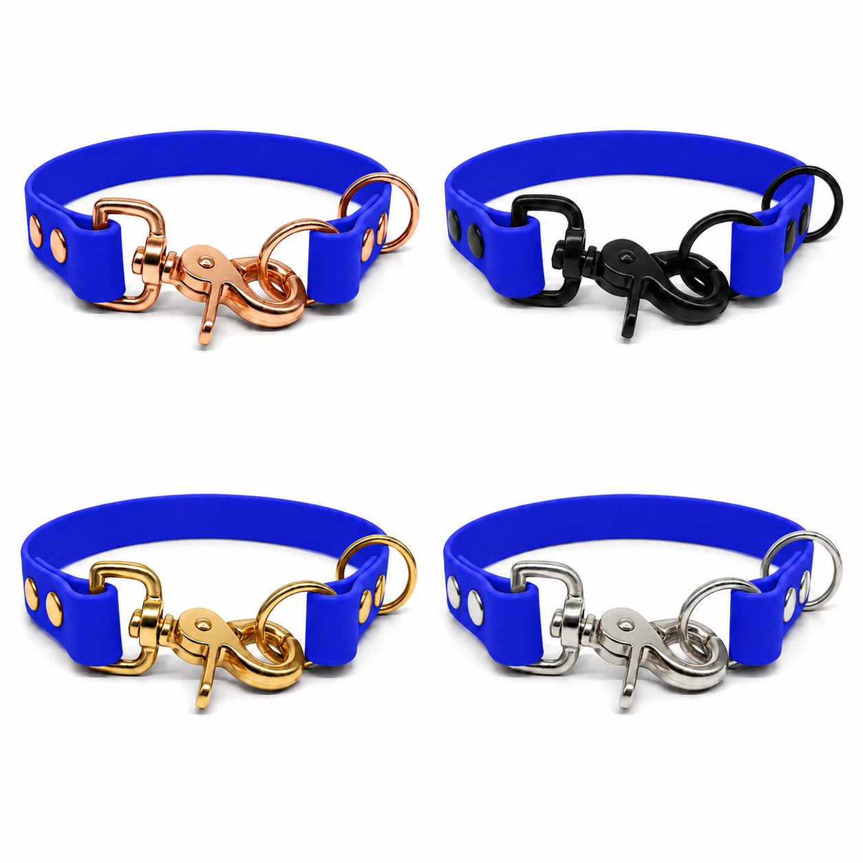 Electric Blue Waterproof Biothane Slip Dog Collar