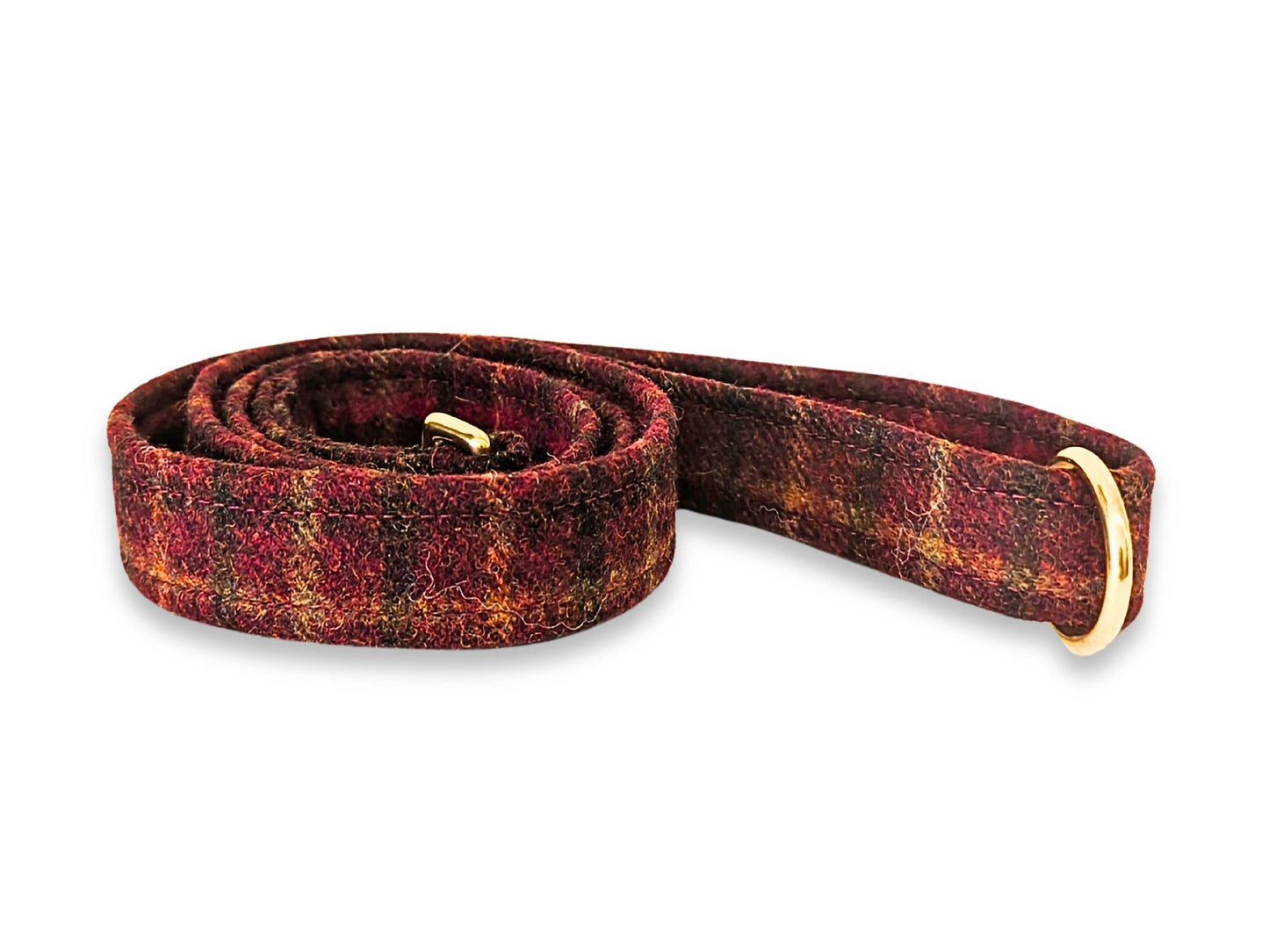 Luxury Balmoral Claret Red Abraham Moon Dog Lead by Collared Creatures - Luxury Handmade Abraham Moon Dog Lead, Durable & Stylish, Made in the UK