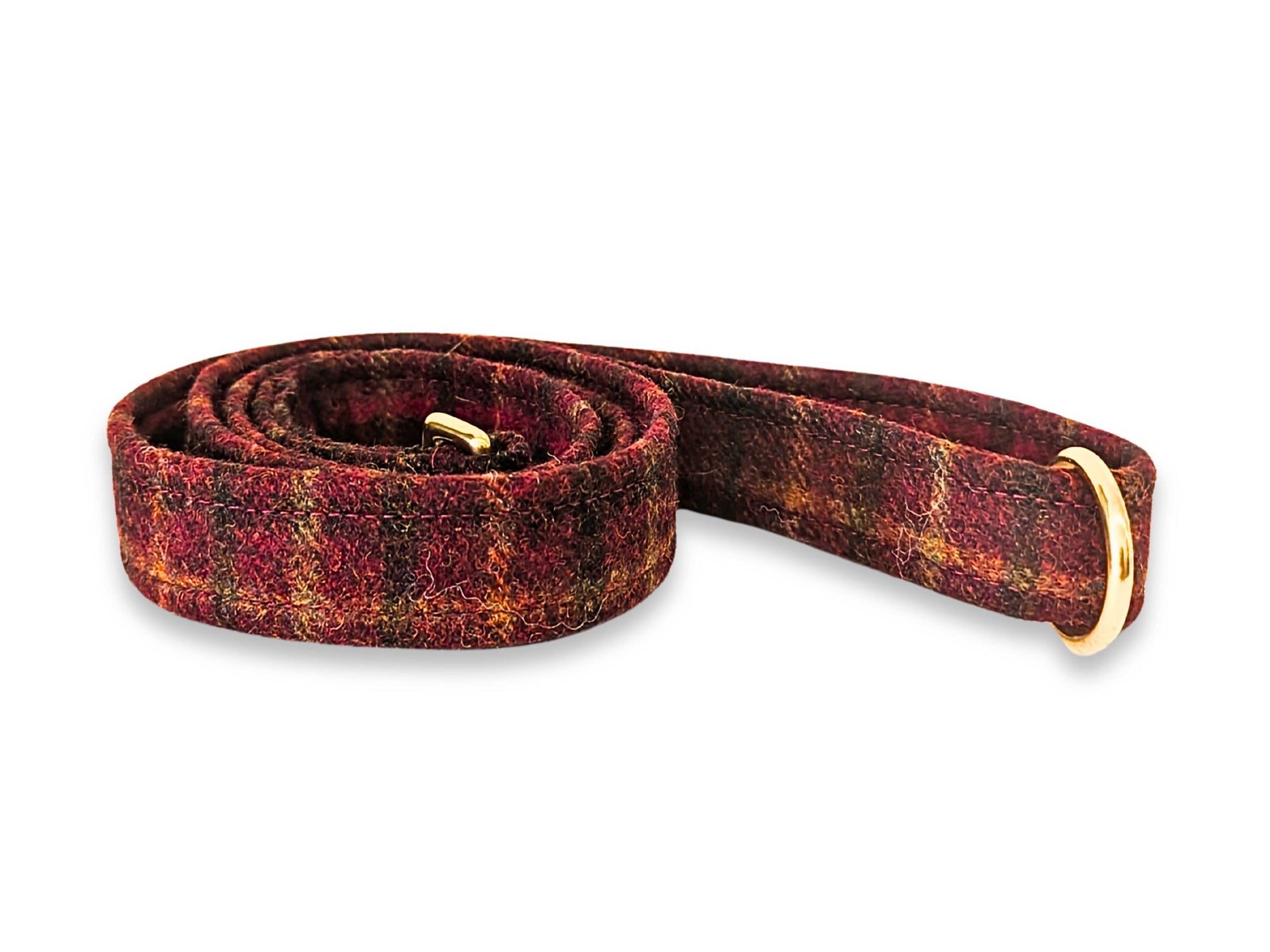 Luxury Balmoral Claret Red Abraham Moon Dog Lead by Collared Creatures - Luxury Handmade Abraham Moon Dog Lead, Durable & Stylish, Made in the UK