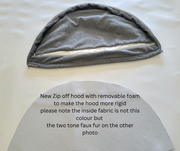 Grey Luxury Dog Cave Bed with removable firm Hood( XL size only)
