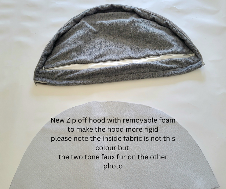 Grey Luxury Dog Cave Bed with removable firm Hood( XL size only)
