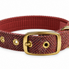 Rouge Red Herringbone- Buckle Fastening Luxury Abraham Moon Tweed Dog Collar