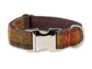 Autumnal Check Luxury Harris Tweed Dog Collar by Collared Creatures