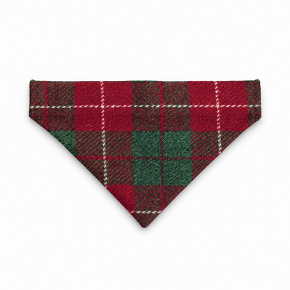 Christmas Green Check Amor- Bandana Luxury Tweed Dog Bandana collared creatures