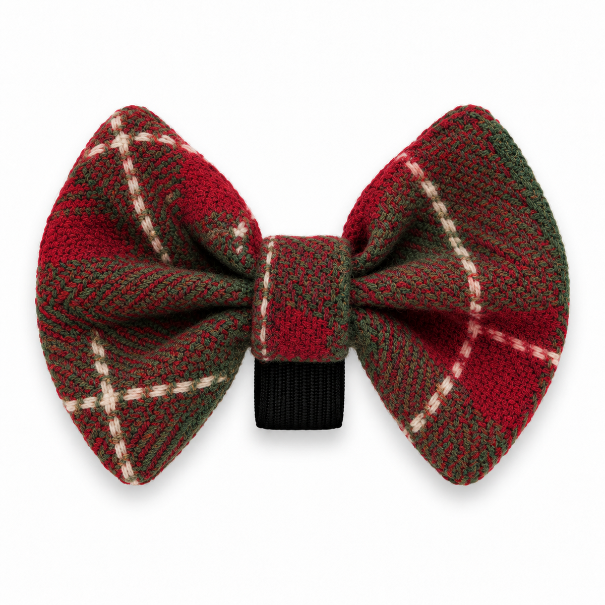 christmas check amor tweed dog bow tie