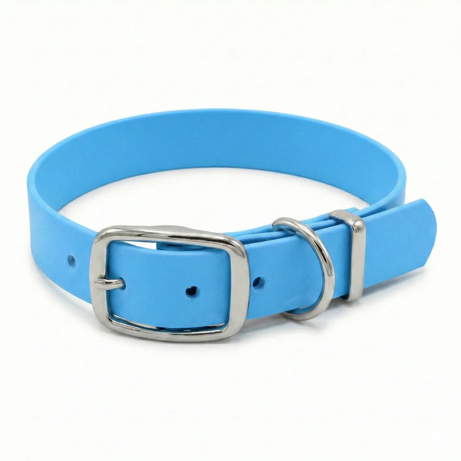 collared creatures biothane waterproof buckle collar n baby blue