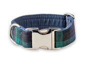 Baird Modern Tartan Dog Collar by Collared Creatures - Luxury Handmade Harris Tweed Dog Collar, Durable & Stylish, Available in Multiple Sizes