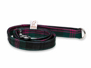 Collared Creatures Baird Modern Tartan Luxury Dog Lead. Contemporary Harris Tweed Design, Hand Made in the UK. Stylish & Durable.