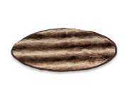 Removable reversible faux fur cushion insert from the Beige Deluxe Cocoon Dog Bed by Collared Creatures