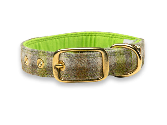 Bibury Lichen Luxury Abraham Moon Dog Collar by Collared Creatures - Handmade Abraham Moon Dog Collar, Bespoke Luxury, Available in Small, Medium, Large and Extra Large.