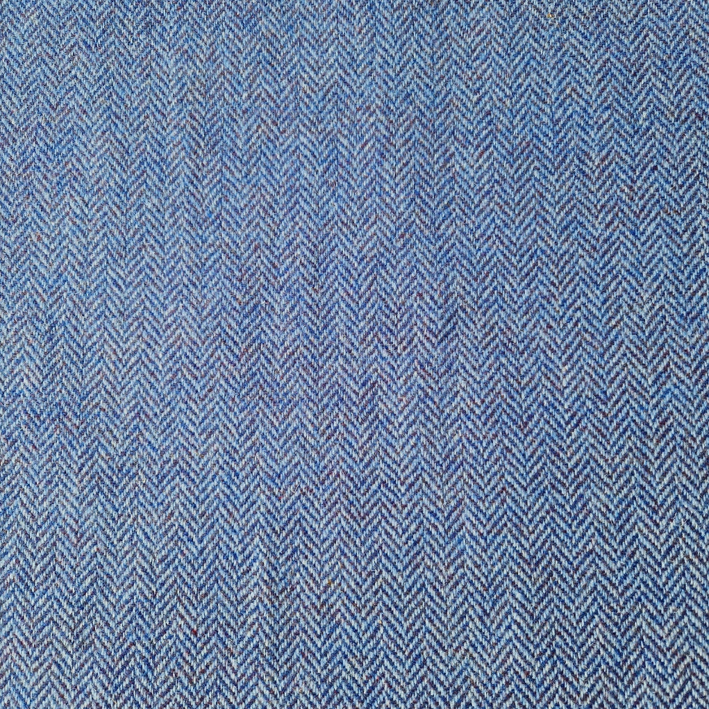 Blue Herringbone - Buckle Fastening Luxury Harris Tweed Dog Collar