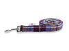Burgundy & Blue Check Luxury Harris Tweed Dog Lead