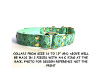 Autumn Trees on Beige Printed Waterproof Biothane Dog Collar