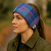 Turquoise & Amethyst Check Ladies Harris Tweed Headband