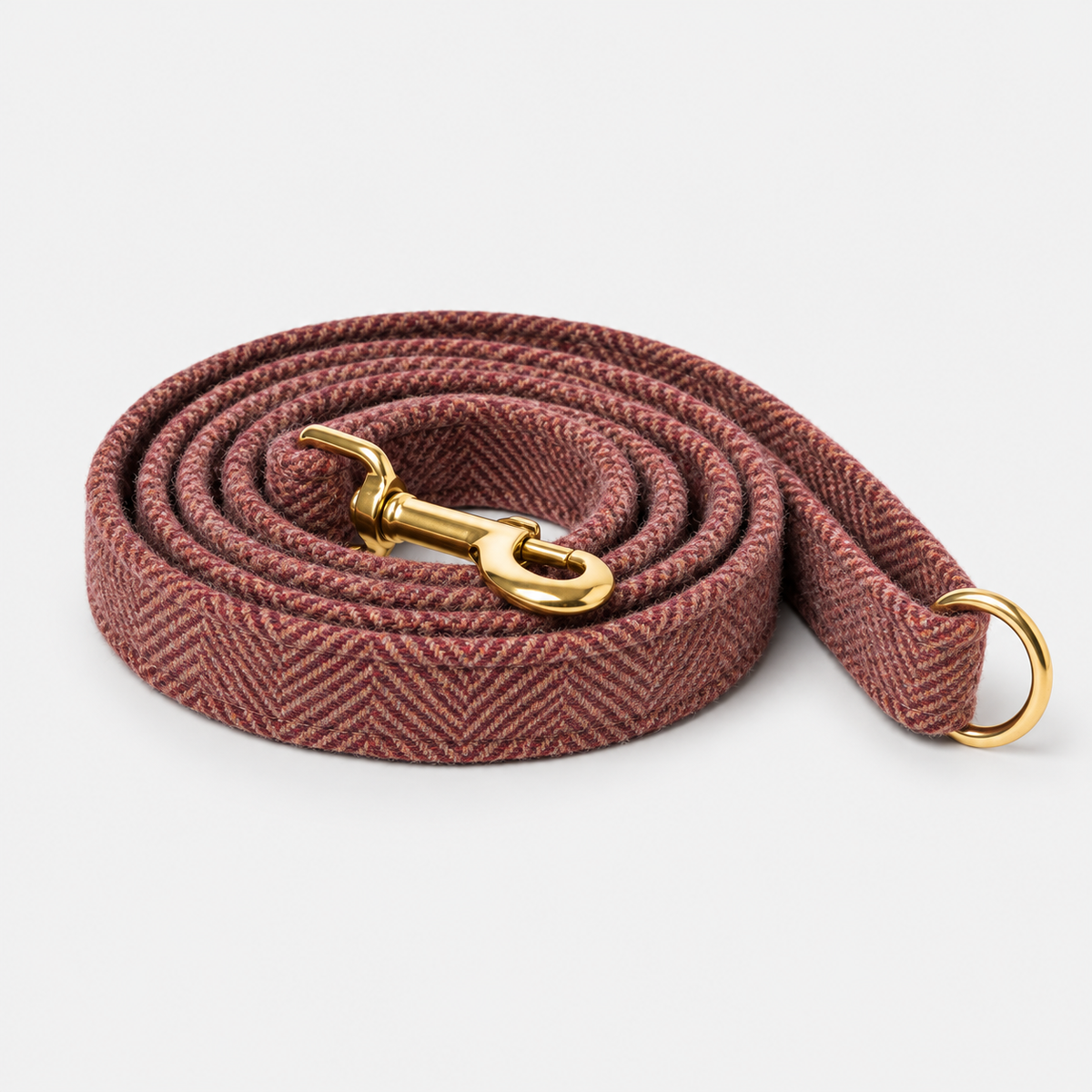 abraham moon red rouge herringbone dog lead collared creatures