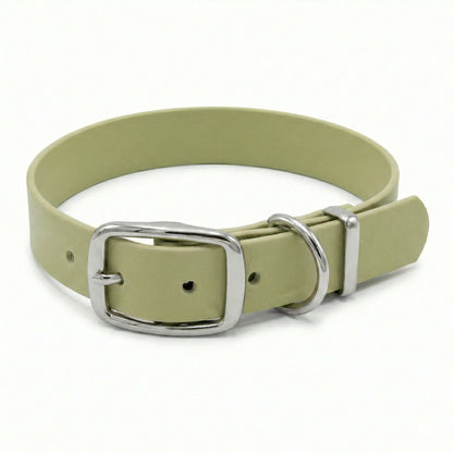 collared creatures guacamole green biothane buckle collar on white background