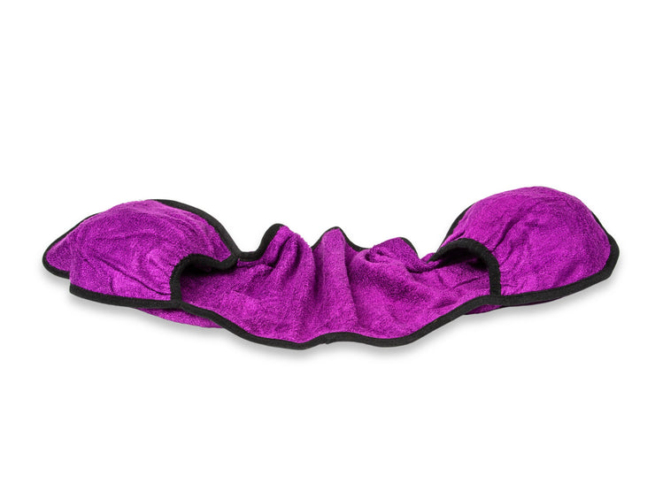 Bamboo Dog Drying Mitt by Collared Creatures UK. Super Absorbent Purple Bamboo Dog Drying Mitt.