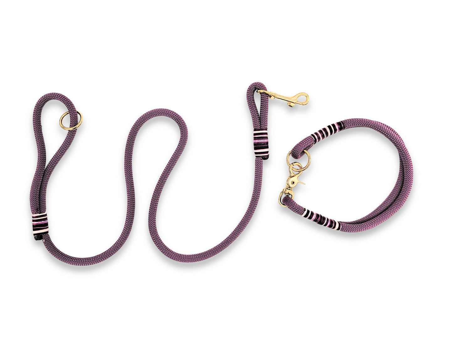 Collared Creatures Marvelous Mauve Handmade Rope Collar with Whipping. Stylish & Durable Rope Dog Collar Made in the UK.