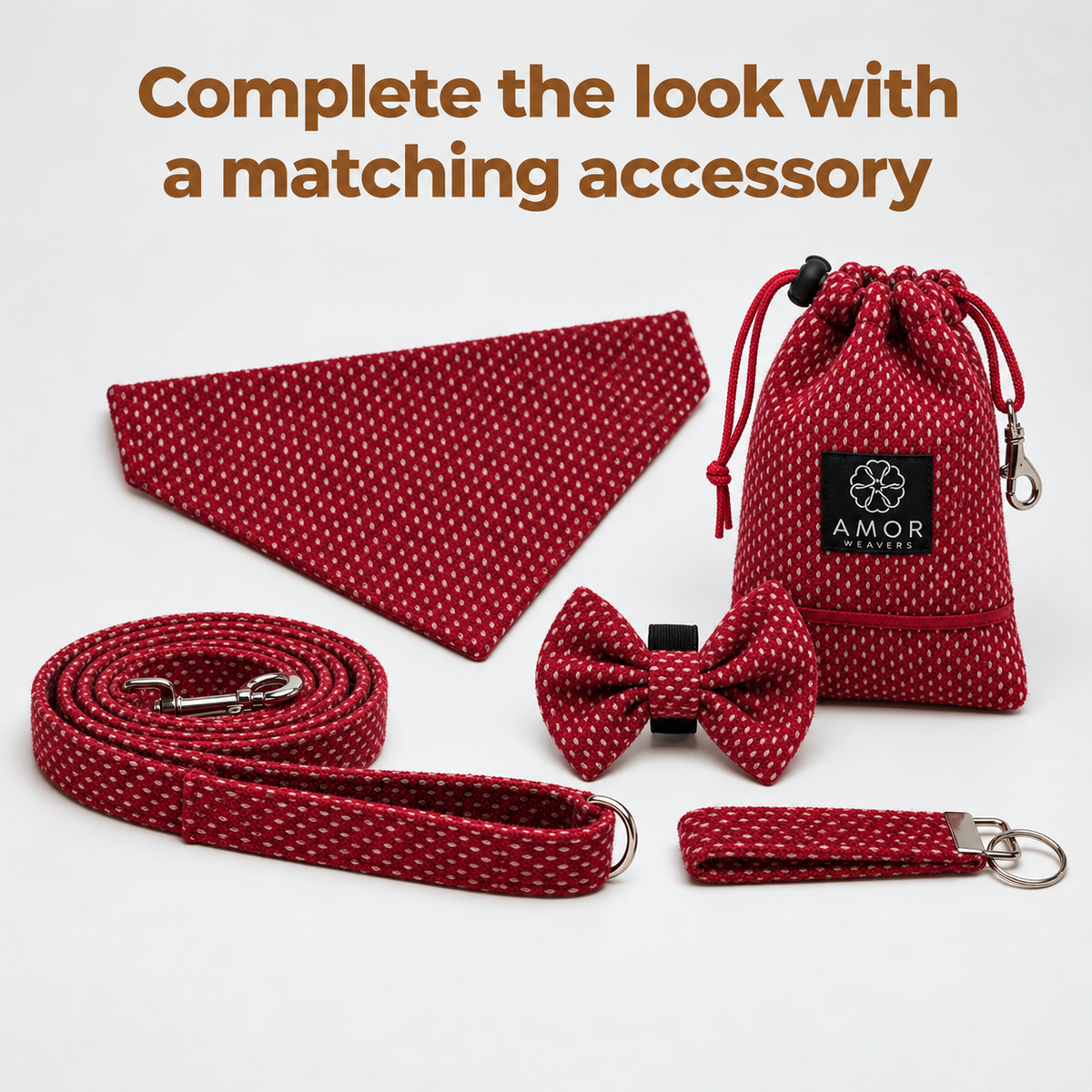 Santa in a snowstorm  Amor Tweed Dog Collar
