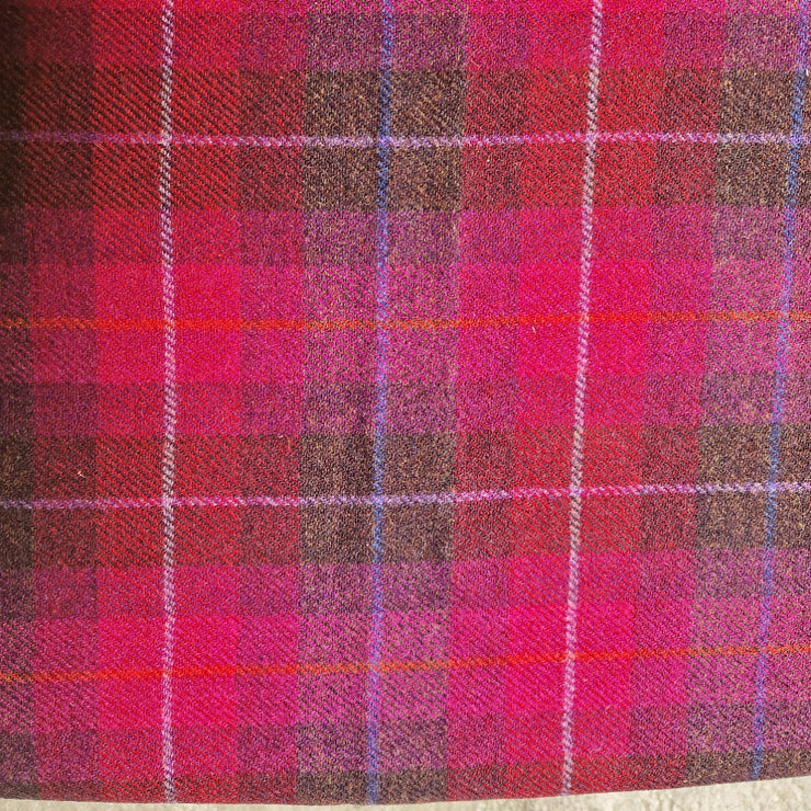 Deep Fuschia Check - Buckle Fastening Luxury Harris Tweed Dog Collar
