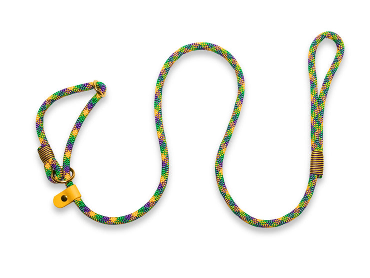 Donatello Handmade Rope Slip or Clip Dog Lead. Colourful Rope Dog Leash, Handmade in the UK by Collared Creatures.