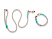 Fruit Pastel Handmade Rope Dog Collar with Whipping Made in the UK by Collared Creatures. Multi-coloured Designer Rope Dog Collar with Matching Rope Dog Leash.