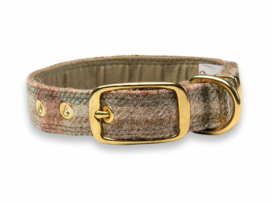 Unique Glen Coe Terracotta Abraham Moon Dog Collar by Collared Creatures - Bespoke Handmade Abraham Moon  Dog Collar,  Stylish Traditional Pattern, Available in Multiple Sizes