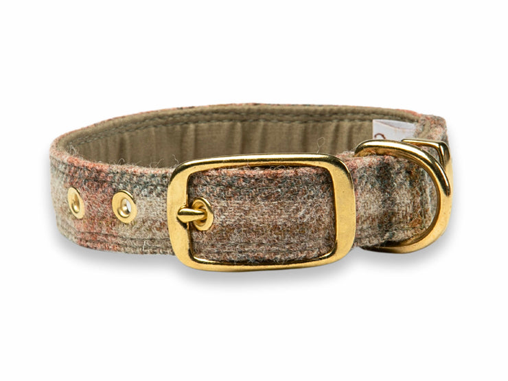 Unique Glen Coe Terracotta Abraham Moon Dog Collar by Collared Creatures - Bespoke Handmade Abraham Moon  Dog Collar,  Stylish Traditional Pattern, Available in Multiple Sizes
