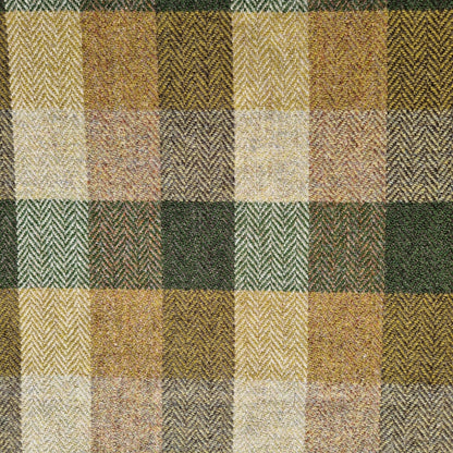 Green Block Herringbone - Buckle Fastening Luxury Harris Tweed Dog Collar