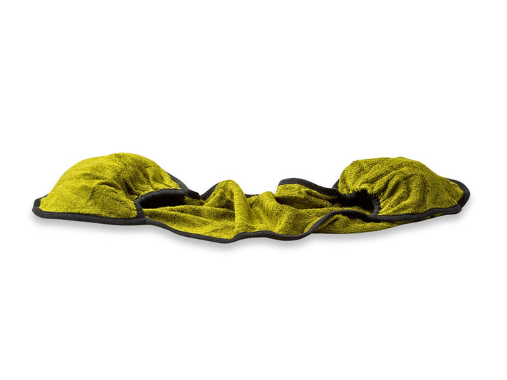 Green Super Absorbent Brown Bamboo Dog Drying Mitt by Collared Creatures UK