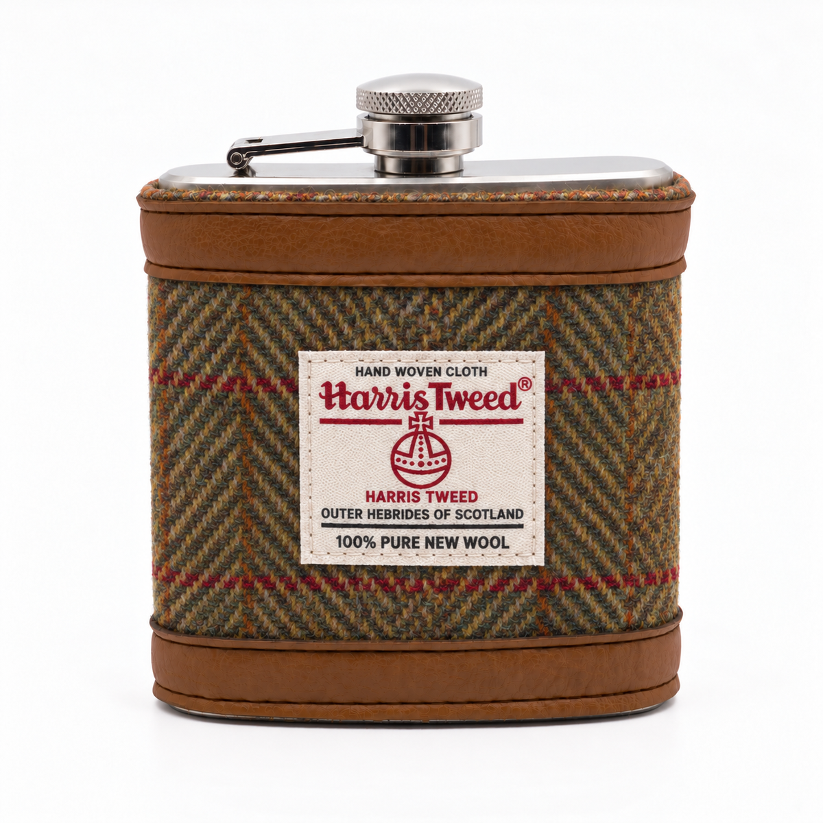 totally traditional harris tweed hip flask