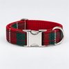 Christmas Green Check Amor Tweed Dog Collar