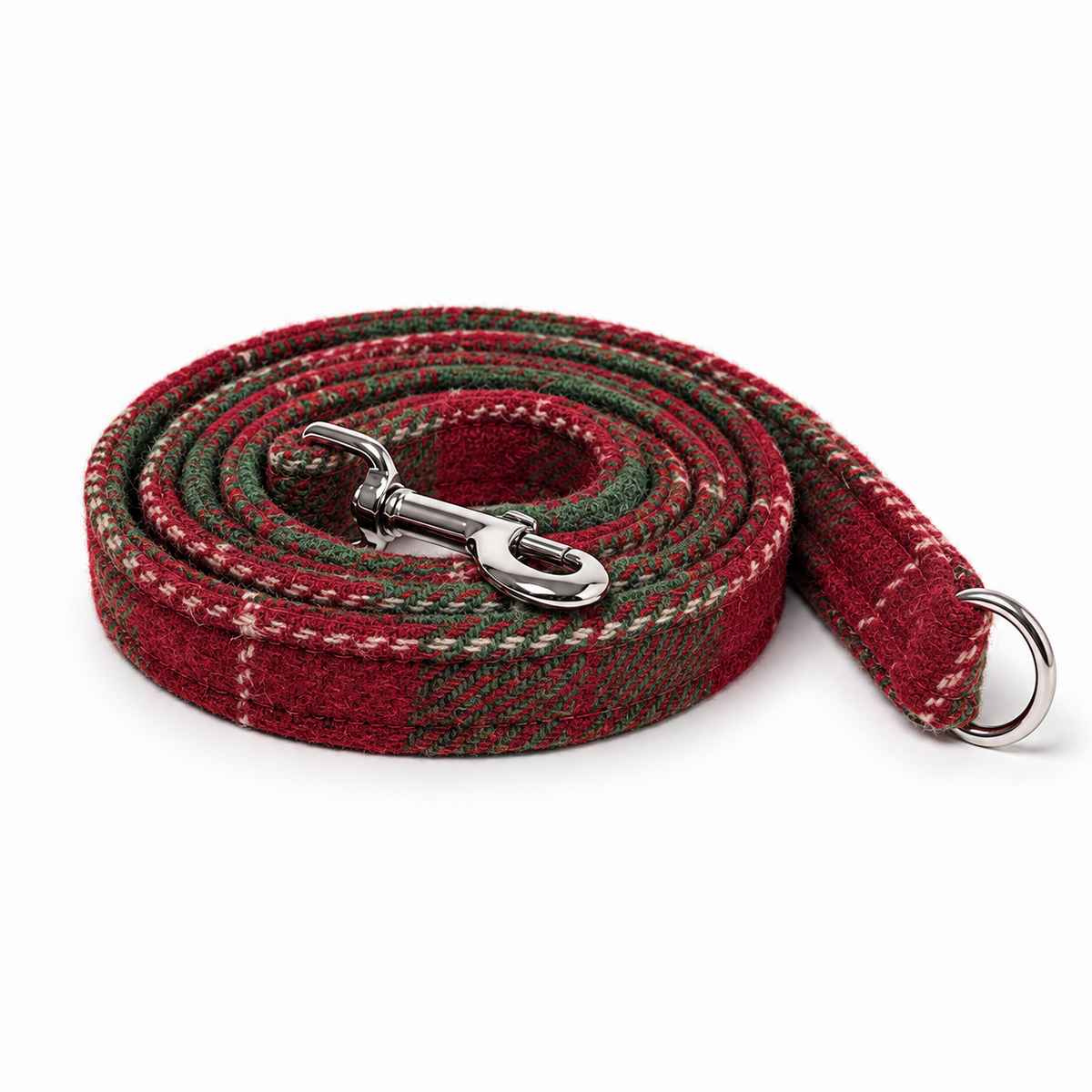 Christmas Green Check Amor  luxury dog lead collared creatures