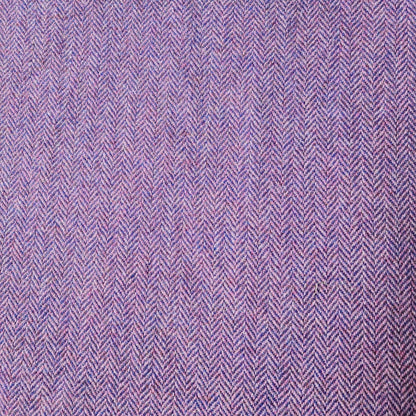 Extra Wide 38mm - Flieder & Blau Fischgräten Harris Tweed Hundehalsband