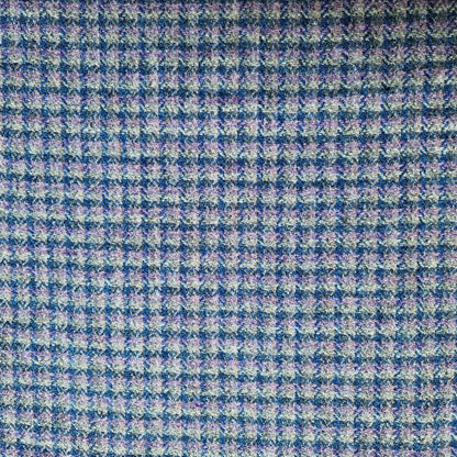 Lilac & Blue Small Check Luxury Harris Tweed Dog Collar