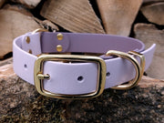 Collared Creatures Mauve & Pastel Pink Multicolour Waterproof Biothane Dog Collar Handmade in Yorkshire