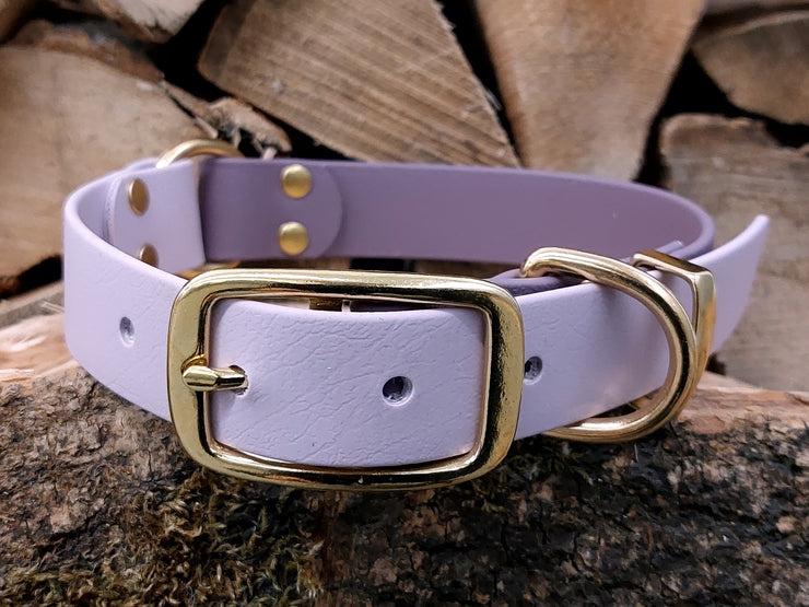 Collared Creatures Mauve & Pastel Pink Multicolour Waterproof Biothane Dog Collar Handmade in Yorkshire