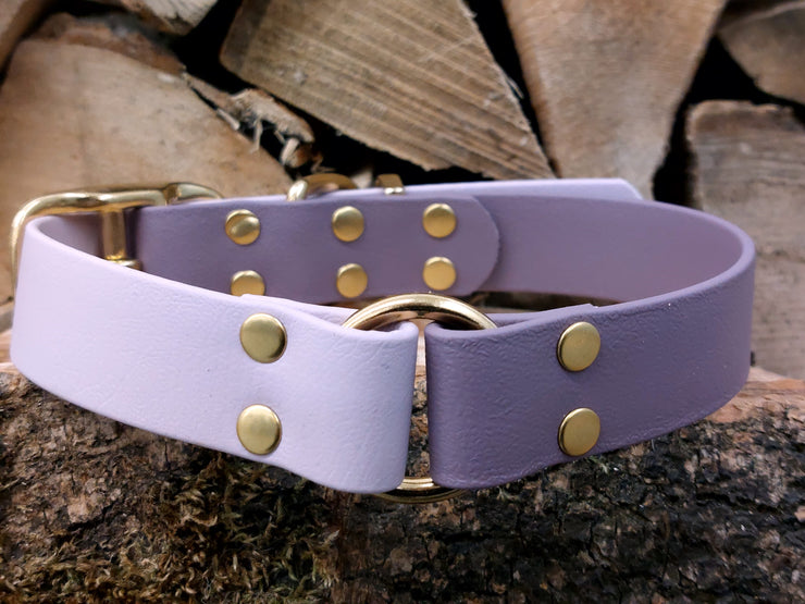 Collared Creatures Mauve & Pastel Pink Multicolour Waterproof Biothane Dog Collar Handmade in Yorkshire