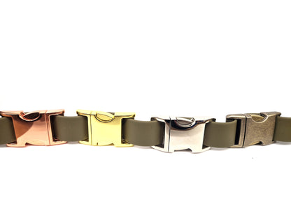 Olive 38mm Wide Waterproof Biothane Metal Clasp Dog Collar
