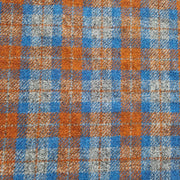 Orange and Blue Check -Buckle Fastening Luxury Harris Tweed Dog Collar
