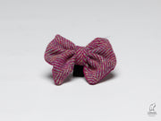 Raspberry Ripple Herringbone-Buckle Fastening Luxury Harris Tweed Dog Collar