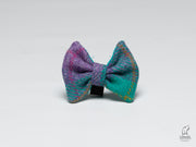 Teal & Lilac Check-Buckle Fastening Luxury Harris Tweed Dog Collar