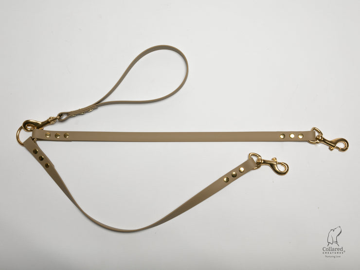 Beige Waterproof / Biothane Dog Split Lead